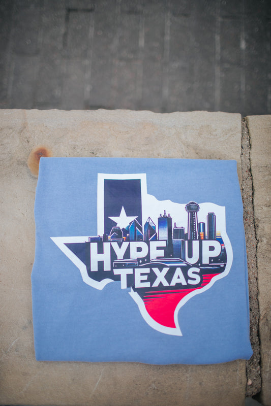 Hype up Texas Graphic T-Shirt (Light Blue)
